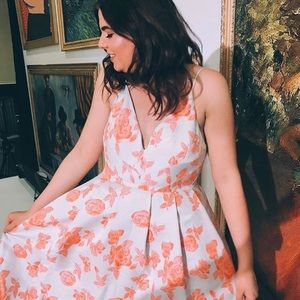 ASOS peach and violet high low gown